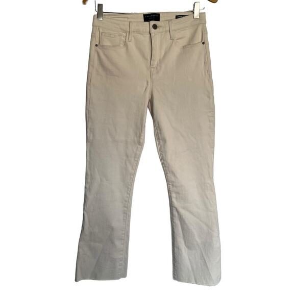 Sanctuary Connector Kick Flared Crop Jeans Salt Cream Ecru Bootcut Pants Size 28 - Picture 1 of 11